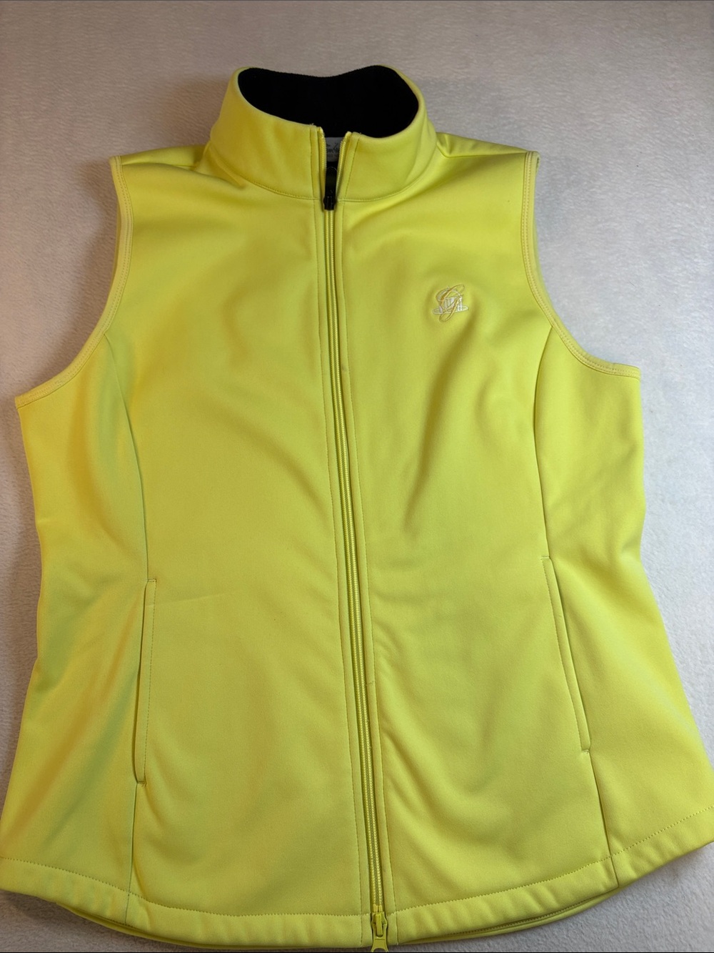 Greg Norman Collection Sleeveless Zip Vest in Bright Yellow